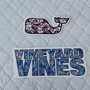 Two Vineyard Vines Logo Stickers